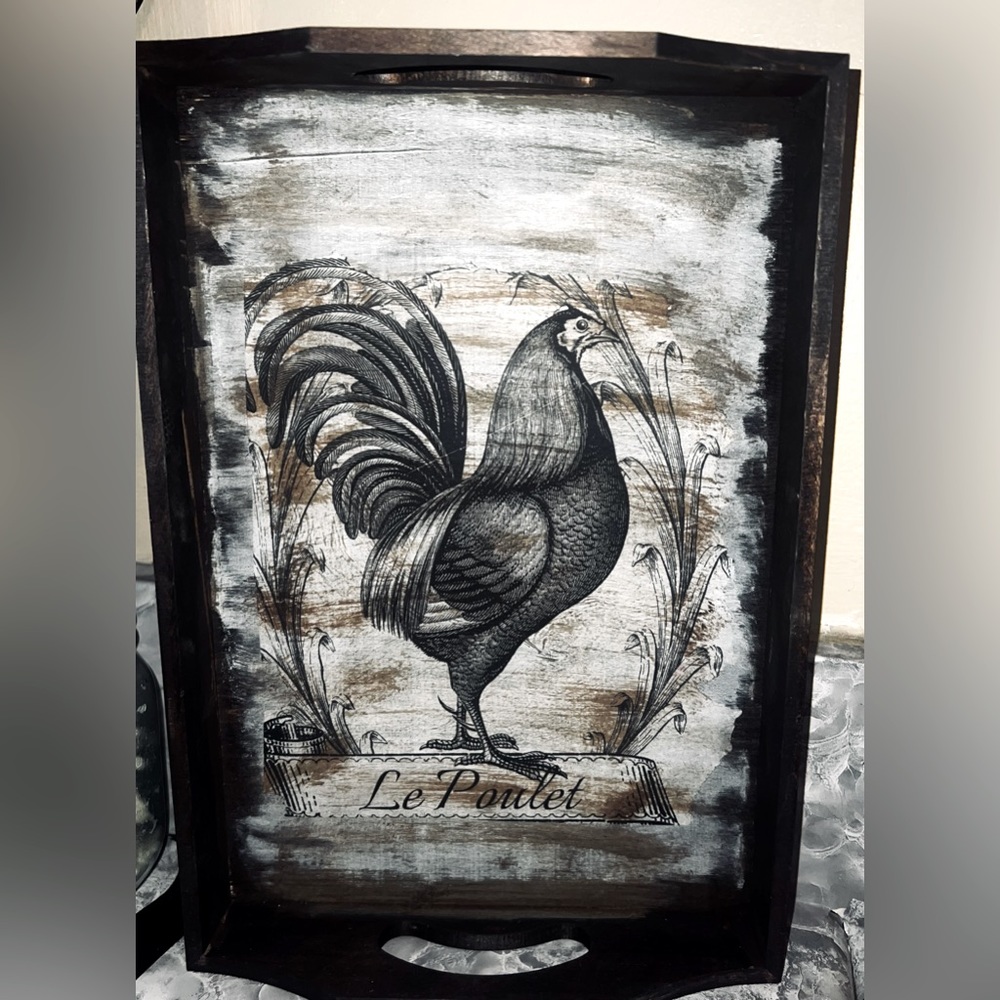 Handmade wooden decor tray